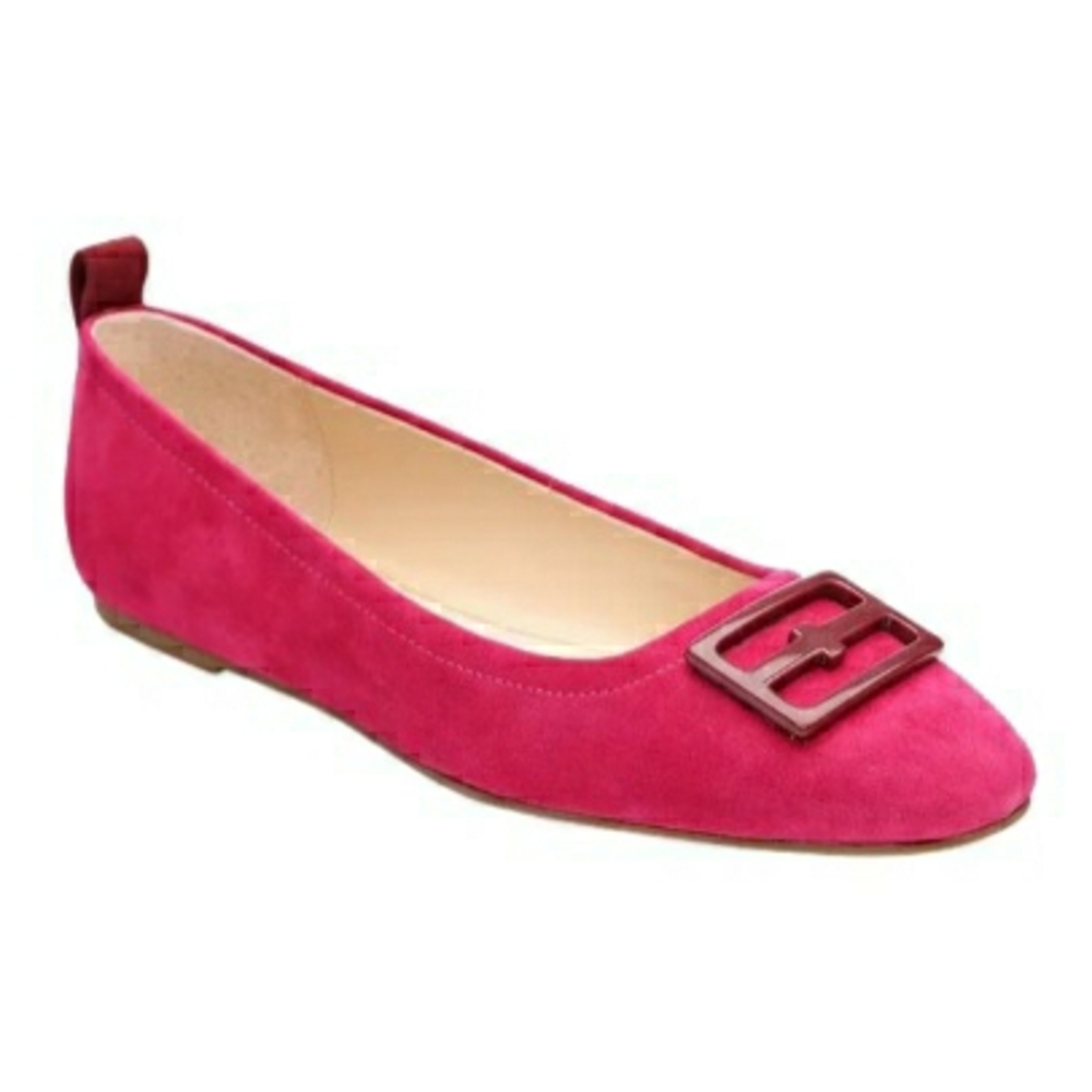 Liverpool Pink Suede Flats with Buckle Size 7 NWOT
